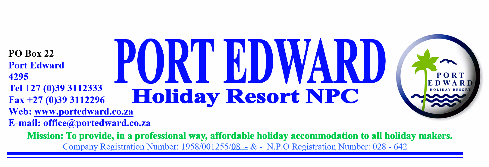 Port Edward Holiday Resort banner