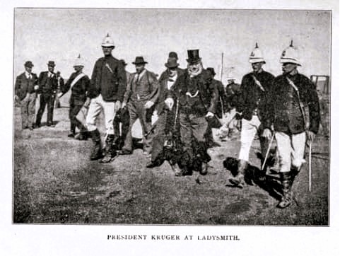 Nongqai Blog Pres SJP Kruger escorted by ZARP's on the front at Ladysmith during the Anglo Boer War